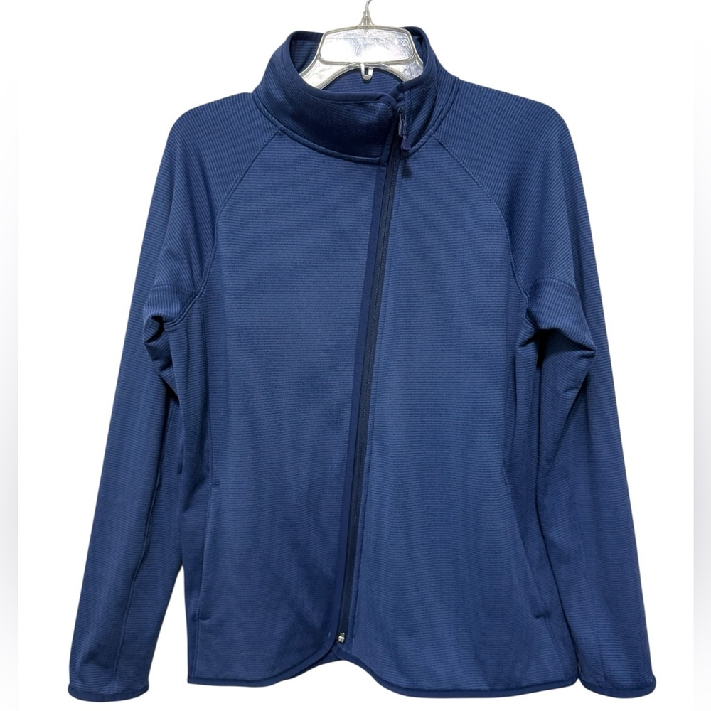 Vineyard Vines Women’s Large Blue Asymmetrical Full-Zip Fleece Jacket EUC